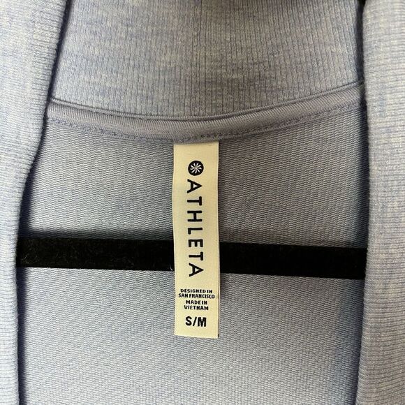 Athleta Lotus Wrap Blue Open Front Cardigan Sweater Women's Size S/M Str… - Picture 3 of 8